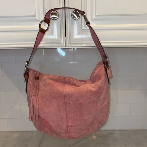 Coach Handbags - COACH Bag Purse Handbag Soho Y2K Vintage Legacy Suede Leather Pink Hobo Shoulder